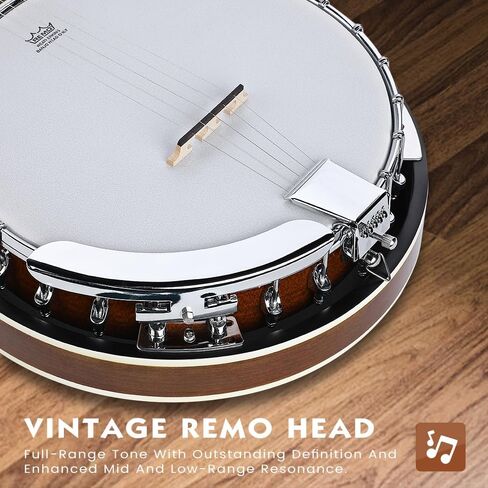 اسموز 5 اوتار بانجو، بانجو بالحجم الكامل مع 24 دعامة للمبتدئين، مجموعة بانجو للمبتدئين مع شنطة وحزام موالف واوتار بيك اب in Kuwait