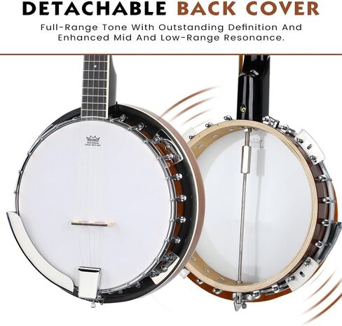 اسموز 5 اوتار بانجو، بانجو بالحجم الكامل مع 24 دعامة للمبتدئين، مجموعة بانجو للمبتدئين مع شنطة وحزام موالف واوتار بيك اب in Kuwait