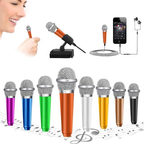 Mini Microphone,Tiny Microphone,Phone Microphone, Asmr Microphone,Mini Karaoke Microphone,forVoiceRecording Chatting and Singing on iPhone,Android,PC(Blue) in Kuwait