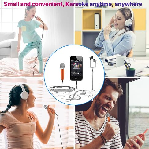 Mini Microphone,Tiny Microphone,Phone Microphone, Asmr Microphone,Mini Karaoke Microphone,forVoiceRecording Chatting and Singing on iPhone,Android,PC(Blue) in Kuwait