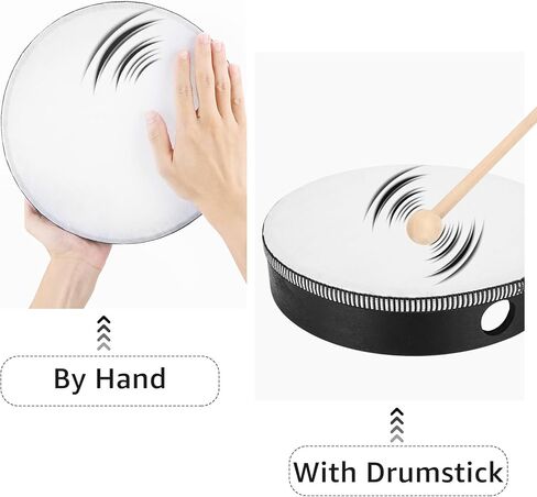 CertBuy 4 Pcs Kids Hand Drums Adults Wood Frame Drum with Drum Stick, 10 Inch 8 Inch 6 Inch 4 Inch Educational Musical Instruments for Adults Drums Beginners for Home School Party Supplies in Kuwait