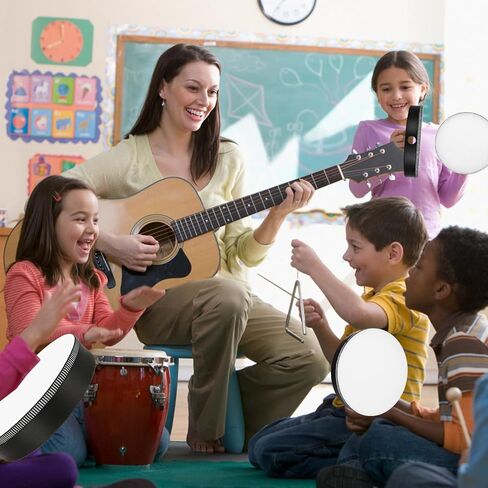 CertBuy 4 Pcs Kids Hand Drums Adults Wood Frame Drum with Drum Stick, 10 Inch 8 Inch 6 Inch 4 Inch Educational Musical Instruments for Adults Drums Beginners for Home School Party Supplies in Kuwait