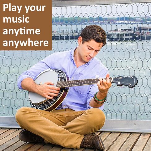 Eavnbaek 5 سلسلة 39 بوصة مجموعة جيتار البانجو بالحجم الكامل مع رأس طبل ريمو، مجموعة بانجو للمبتدئين 24 قوس هدية مع حقيبة ناعمة موالف حزام سلاسل يختار شماعات للمبتدئين المراهقين البالغين، حجم كبير in Kuwait