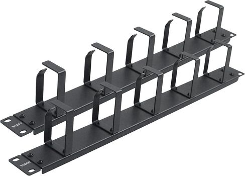 RIVECO 1 قطعة 1U 5 D-Rings خادم رف إدارة الكابلات لشبكة 19 بوصة مقصورة حوامل مدير الكابلات المعدنية أسود in Kuwait