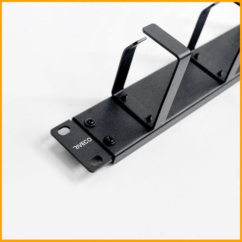 RIVECO 1 قطعة 1U 5 D-Rings خادم رف إدارة الكابلات لشبكة 19 بوصة مقصورة حوامل مدير الكابلات المعدنية أسود in Kuwait