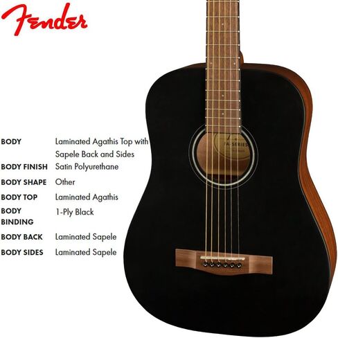 Fender FA-15 3/4 Scale Steel String Acoustic Guitar, with 2-Year Warranty, Red, with Gig Bag in Kuwait