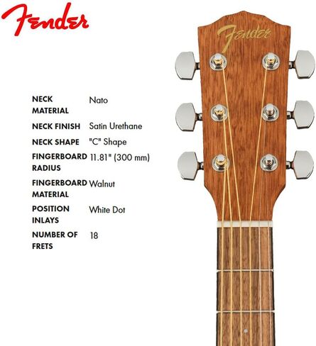 Fender FA-15 3/4 Scale Steel String Acoustic Guitar, with 2-Year Warranty, Red, with Gig Bag in Kuwait