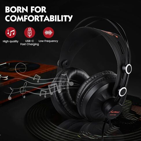 اسموز سماعات راس سلكية فوق الاذن بخاصية الغاء الضوضاء لمكبر الصوت والبودكاست والكيبورد والجيتار واللابتوب in Kuwait