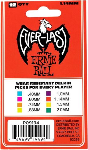Ernie Ball Everlast Guitar Picks, Purple 1.0mm, 12-pack (P09193) in Saudi Arabia