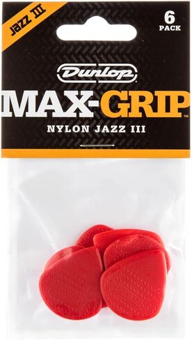 Dunlop 471P3C Max Grip Jazz III Carbon Fiber Guitar Picks, 6-Pack in Saudi Arabia