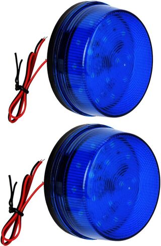 Strobe Beacon Light,Lelukee 2pcs DC 12V Flashing Light Rainproof Yellow Led Alarm Signal for Field Work Snowplow Outdoor Work Home Security System Etc. (Yellow) in Kuwait