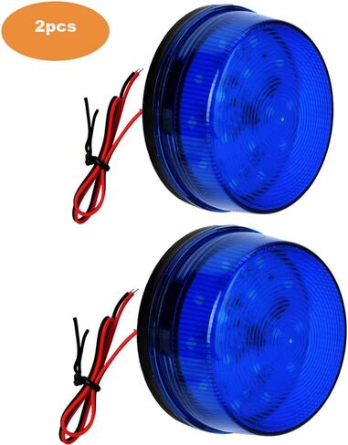 Strobe Beacon Light,Lelukee 2pcs DC 12V Flashing Light Rainproof Yellow Led Alarm Signal for Field Work Snowplow Outdoor Work Home Security System Etc. (Yellow) in Kuwait