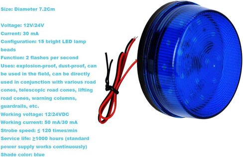 Strobe Beacon Light,Lelukee 2pcs DC 12V Flashing Light Rainproof Yellow Led Alarm Signal for Field Work Snowplow Outdoor Work Home Security System Etc. (Yellow) in Kuwait