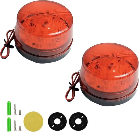 ضوء منارة ستروب، قطعتين من Lelukee DC 12V ضوء وامض مقاوم للمطر أصفر LED إشارة إنذار للعمل الميداني Snowplow العمل في الهواء الطلق نظام أمان المنزل وما إلى ذلك (أصفر) in Kuwait