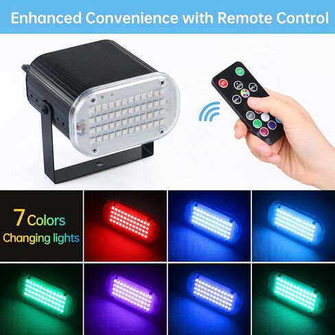 ضوء ستروب LED للهالوين، أضواء حفلات ديسكو متعددة الألوان من لوديتيك مع جهاز تحكم عن بعد، مصباح ستروب وامض لتزيين غرفة المنزل في الهواء الطلق وفي الأماكن المغلقة كاريوكي in Kuwait