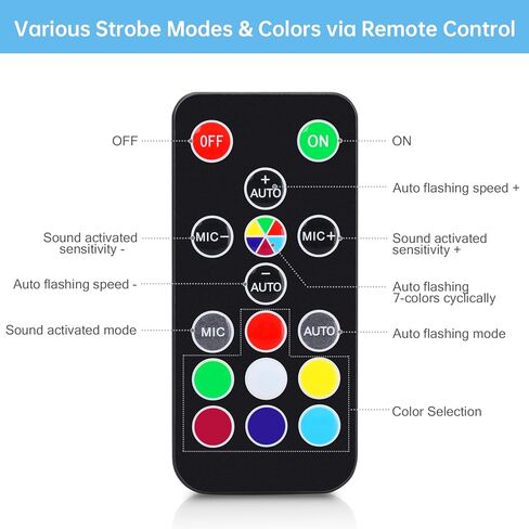 ضوء ستروب LED للهالوين، أضواء حفلات ديسكو متعددة الألوان من لوديتيك مع جهاز تحكم عن بعد، مصباح ستروب وامض لتزيين غرفة المنزل في الهواء الطلق وفي الأماكن المغلقة كاريوكي in Kuwait