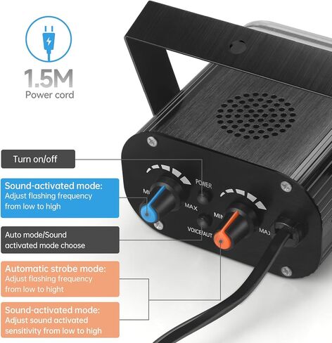 ضوء ستروب LED للهالوين، أضواء حفلات ديسكو متعددة الألوان من لوديتيك مع جهاز تحكم عن بعد، مصباح ستروب وامض لتزيين غرفة المنزل في الهواء الطلق وفي الأماكن المغلقة كاريوكي in Kuwait