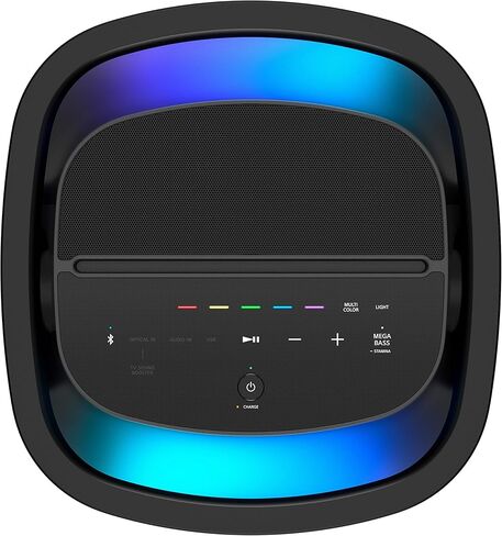 مكبر صوت سوني SRS-XV800 X-Series اللاسلكي المحمول بتقنية البلوتوث كاريوكي للحفلات IPX4 مقاوم لرذاذ الماء مع بطارية تدوم 25 ساعة، مقبض وعجلات مدمجة، صوت متعدد الاتجاهات، وأضواء محيطة - جديد، أسود in Kuwait