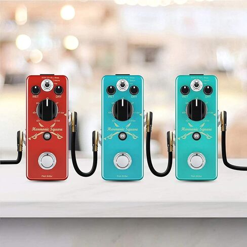 كابلات تصحيح الجيتار HONEST KIN مقاس 6 بوصات، 1/4 بوصة كابل أداة دواسة الجيتار ذو الزاوية اليمنى، موصل فطيرة مطلي بالذهب كابل دواسة تأثيرات على شكل حرف C (عبوة من 3) in Kuwait