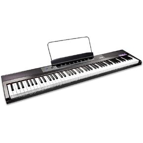 RockJam 88 Key Digital Piano with Full Size Semi-Weighted Keys, Power Supply, Sheet Music Stand, Piano Note Stickers & Simply Piano Lessons