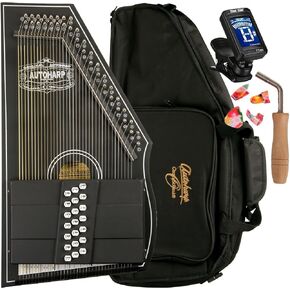حزمة حقيبة Oscar Schmidt OS73C 1930 Reissue 21 Chord Autoharp Gig Bag - أسود ساتان in Kuwait