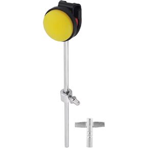 Drum Stick Beater Red Stainless Steel Handle Silicone Hammer Head Drum Pedal Beater with Drum Key for Bass Drum Pedal (yellow)