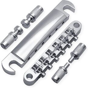 SAPHUE A Set of String Saddle Tune-O-Matic Bridge and Tailpiece with Studs for GB LP Style Electric Guitar (Black)