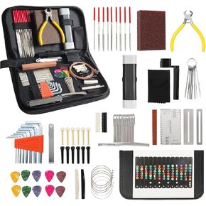72 PCS Guitar Tool Kit for Set Up, Intonation Adjustment and Repair, Guitar Maintenance Kit for Guitar Bass Banjo and Ukulele, Guitar Gift for Guitar Enthusiast