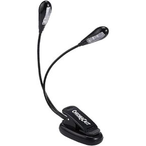 ChromaCast LED Music Stand Clip On Dual Head Book Light قابل للتعديل خفيف الوزن بمستويين من سطوع المصباح - القراءة في السرير - يشمل البطاريات ومحول الحائط in Kuwait