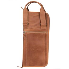 حقيبة طبلة من الجلد الأصلي من MG Leather Work مع زر للإغلاق، هدية لعازف الطبول، حامل عصا طبلة جلدية للموسيقي (أسود) in Kuwait