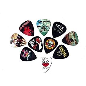 Searay Legendary Bands Guitar Picks (10 medium picks in a packet)(For Music Lovers)(Heavy Thickness (0.91mm))