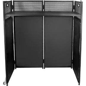 طاولة كشك DJ محمولة من Sidasu مع زخارف إضاءة باللونين الأبيض والأسود - كشك DJ محمول مقاس 40 بوصة × 20 بوصة - سطح طاولة DJ Booth مسطح - زخارف بيضاء وسوداء قابلة للتبديل in Kuwait