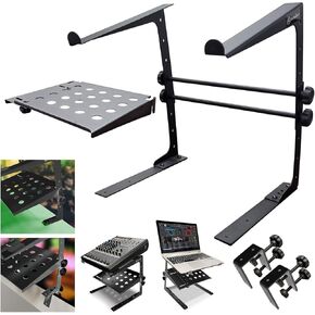 AXA AXCESSABLES DJ Laptop Stand with Travel Bag | Portable Foldable Aluminum Laptop Stand for Laptops up to 15 inches and 20lbs | No Assembly Required, Includes Carrying Bag