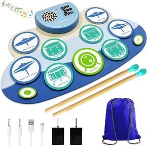 Drum Set,Electric Drum Set with 9 Thickened Practice Drum Pad，Roll Up Electronic Drum Kit with Build in Speaker and Headphone Jack,Recording Function,Supports DTX Game Kids & Adults Ideal Christm in Saudi Arabia