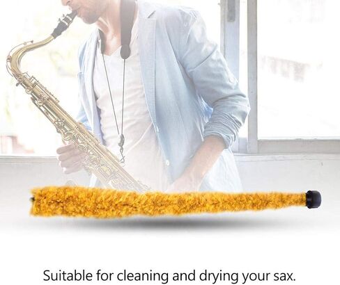 Bnineteenteam Saxophone Brush,Tenor Sax Soft Cleaning Flexible Brush Cleaner Tool for Saxophone Maintain Care Tool Playing Accessories in Saudi Arabia