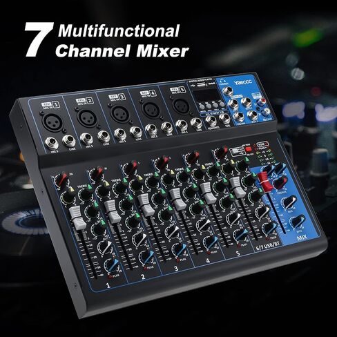 YaeCC 7 Channel bluetooth Live Studio Stereo Audio Mixer Sound Mixing DJ USB Console in Saudi Arabia