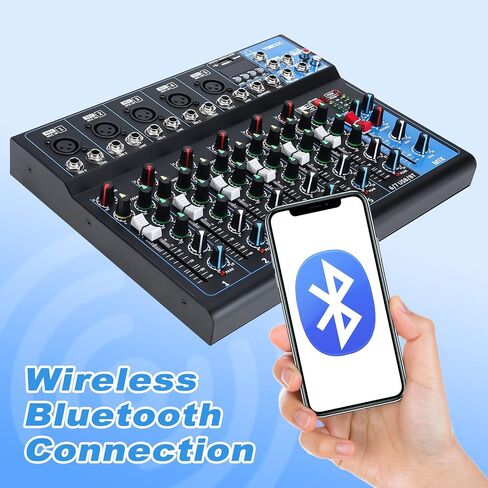 YaeCC 7 Channel bluetooth Live Studio Stereo Audio Mixer Sound Mixing DJ USB Console in Saudi Arabia