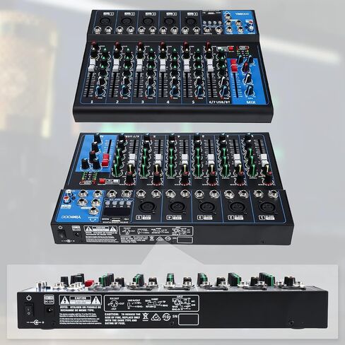 YaeCC 7 Channel bluetooth Live Studio Stereo Audio Mixer Sound Mixing DJ USB Console in Saudi Arabia