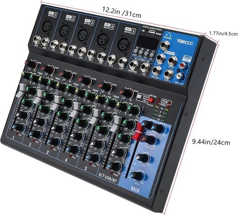 YaeCC 7 Channel bluetooth Live Studio Stereo Audio Mixer Sound Mixing DJ USB Console in Saudi Arabia