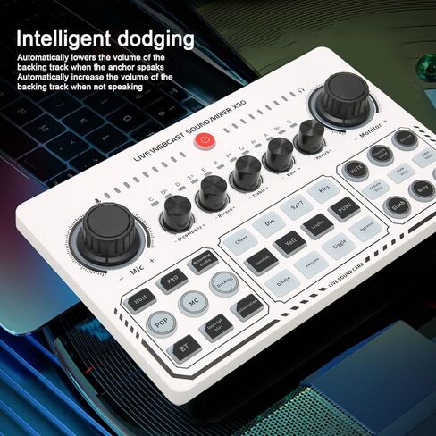 Professional Audio Mixer, Podcast Equipment Bundle, USB External Sound Card with 12 Warm Up Sound Effects, Live Sound Card and Audio Interface for Live Streaming Podcast Recording in Saudi Arabia