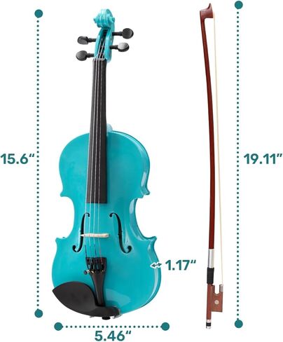 حزمة ARTALL 1/8 للكمان الصوتي للمبتدئين للطلاب مع حقيبة صلبة ومجموعة ملحقات المبتدئين، باللون الأزرق in Kuwait