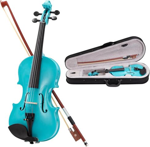 حزمة ARTALL 1/8 للكمان الصوتي للمبتدئين للطلاب مع حقيبة صلبة ومجموعة ملحقات المبتدئين، باللون الأزرق in Kuwait