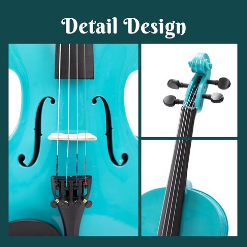 حزمة ARTALL 1/8 للكمان الصوتي للمبتدئين للطلاب مع حقيبة صلبة ومجموعة ملحقات المبتدئين، باللون الأزرق in Kuwait