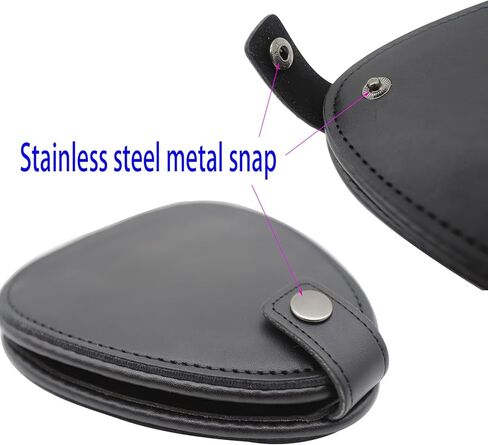 حامل ريشة الجيتار، امسك 22 حافظة مختلفة من الأشكال والسماكات ، حقيبة داخلية وخارجية مزدوجة الطبقات من جلد البولي يوريثان الناعم. هدايا لعازفي الجيتار (أسود) in Kuwait