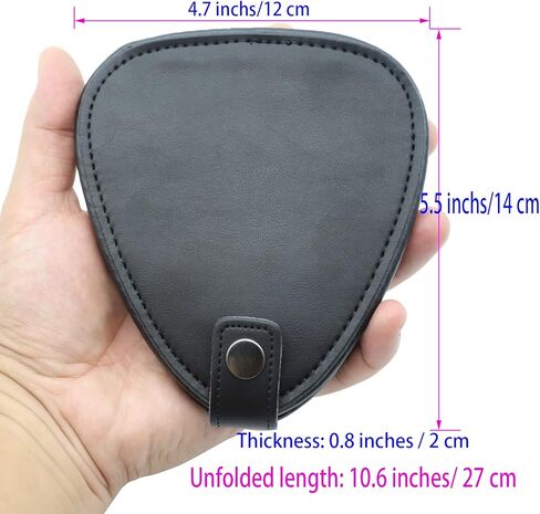 حامل ريشة الجيتار، امسك 22 حافظة مختلفة من الأشكال والسماكات ، حقيبة داخلية وخارجية مزدوجة الطبقات من جلد البولي يوريثان الناعم. هدايا لعازفي الجيتار (أسود) in Kuwait