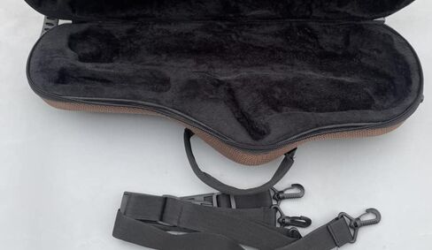 حقيبة ألتو ساكس خفيفة الوزن ومتينة من الداخل من القطيفة، حقيبة حمل ساكسفون محمولة، حزام كتف قابل للتعديل مع جيب تخزين أمامي، غطاء من النايلون (بني) in Kuwait