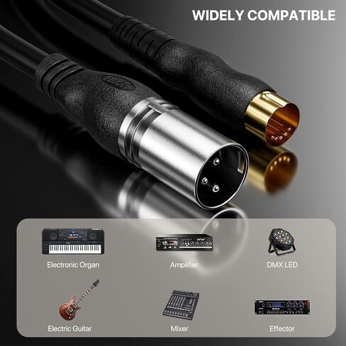 كابل EBXYA MIDI إلى XLR بطول 6 أقدام - MIDI 5 Pin DIN ذكر إلى XLR 3 Pin Female in Kuwait