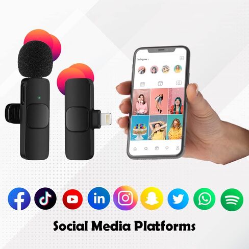 Microphone for Android - Mini Microphone - Clip-on Microphones - Wireless Lavalier Microphone for Android iPad Plug-Play Microphone Video Recording, Live Stream, YouTube, TikTok (2 Pack) (FOR ANDROID) in Saudi Arabia