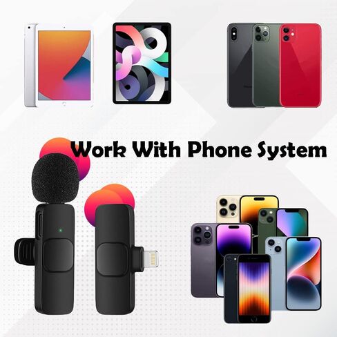 Microphone for Android - Mini Microphone - Clip-on Microphones - Wireless Lavalier Microphone for Android iPad Plug-Play Microphone Video Recording, Live Stream, YouTube, TikTok (2 Pack) (FOR ANDROID) in Saudi Arabia