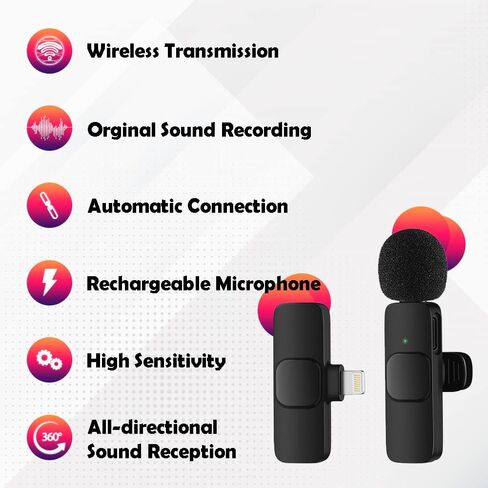 Microphone for Android - Mini Microphone - Clip-on Microphones - Wireless Lavalier Microphone for Android iPad Plug-Play Microphone Video Recording, Live Stream, YouTube, TikTok (2 Pack) (FOR ANDROID) in Saudi Arabia